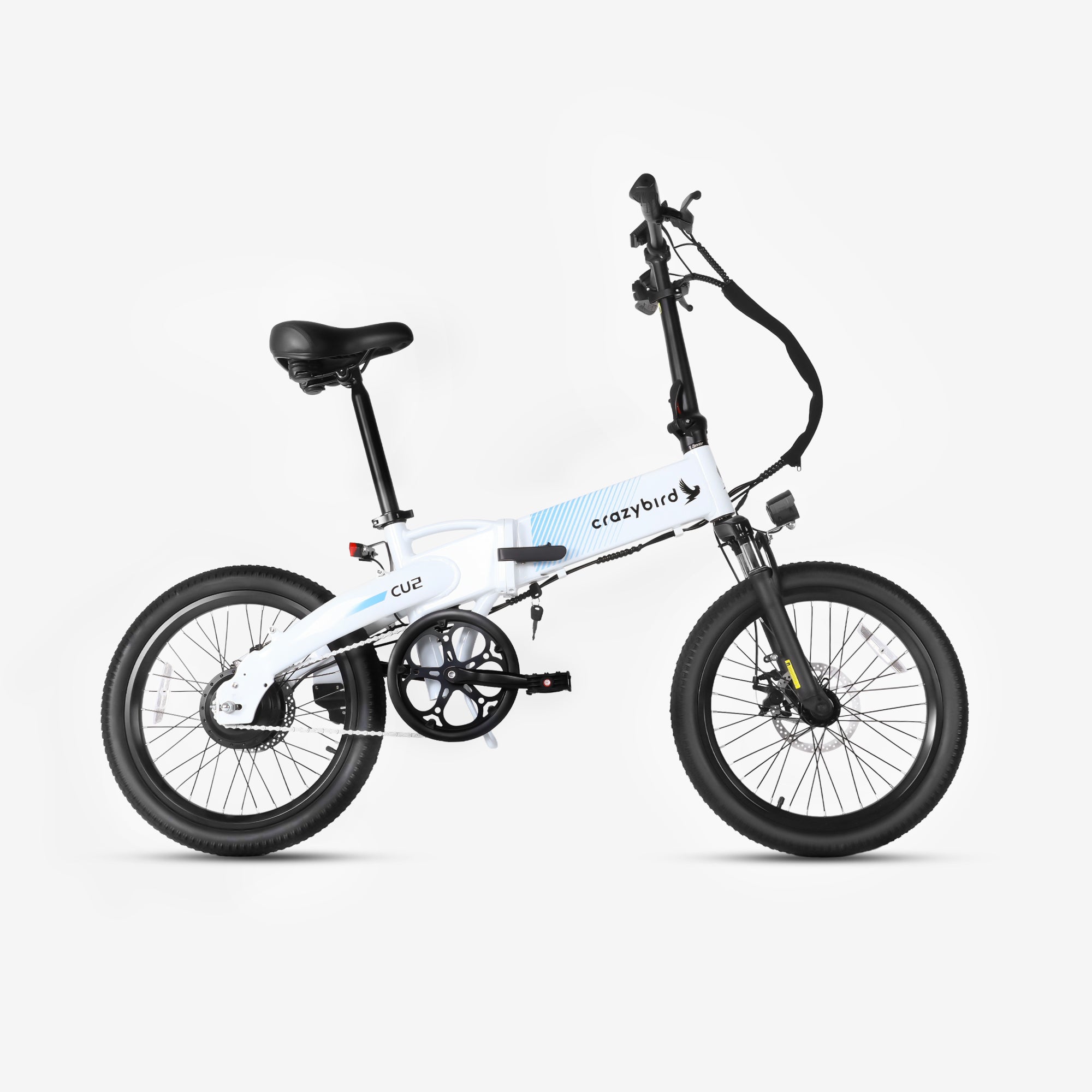 e bike fahrräder Crazybird-CU2 Elektrofahrrad für Erwachsene 20" Reifen 48V 10,4Ah mit abnehmbarem Akku Bis zu 25 km/h Klappbares Elektrofahrrad LCD-Display Elektrisches Fahrrad Stadtpendler Ebike Gabel-Federung