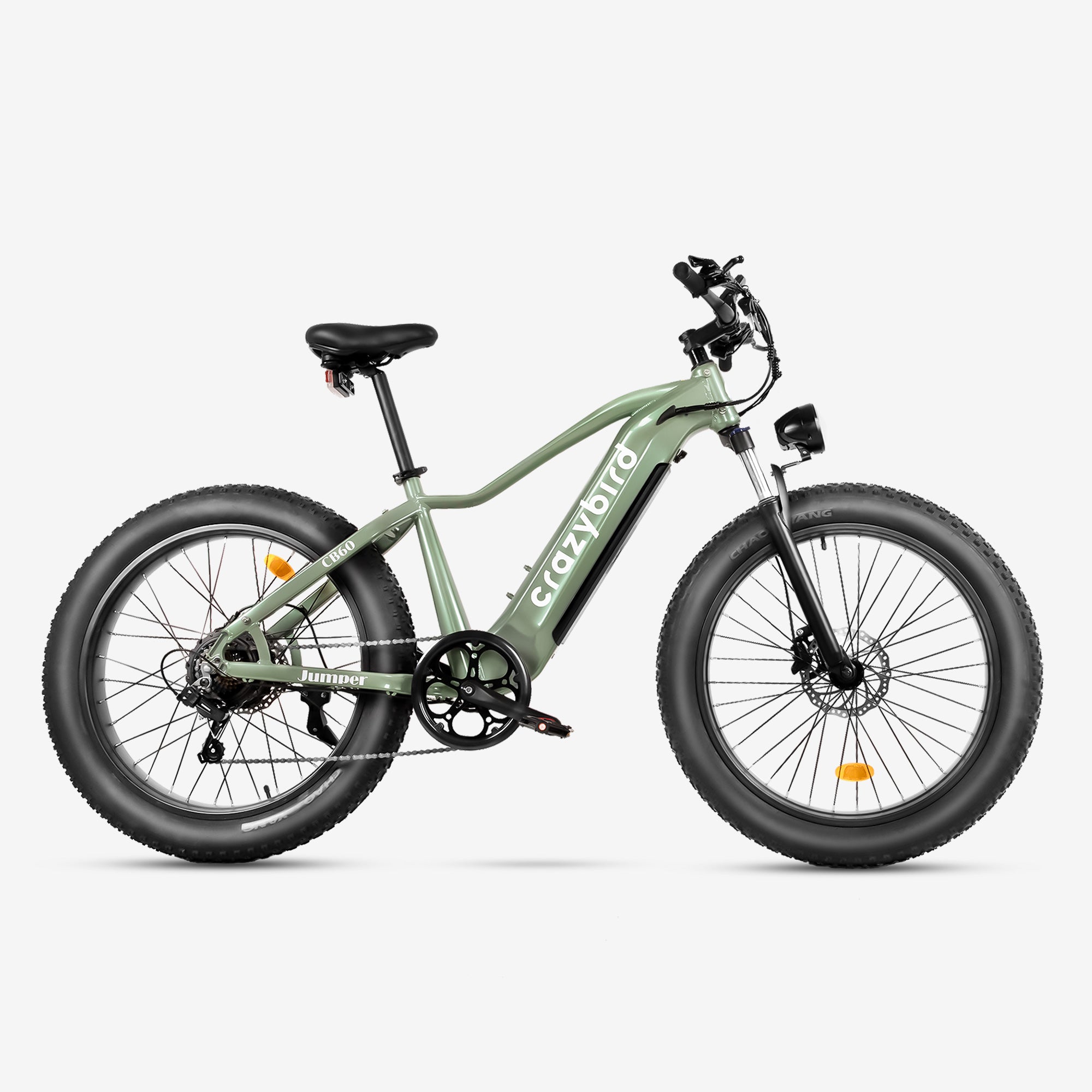 fahrräder e-bikes Crazybird-CB60 Elektrofahrrad für Erwachsene mit 750W Motor 26" x 4.0 Fat Tire 52V 20AH Abnehmbarer Akku Elektrisches Mountainbike mit vorderer Gabel-Federung bis zu 60 km/h Shimano 7-Gang