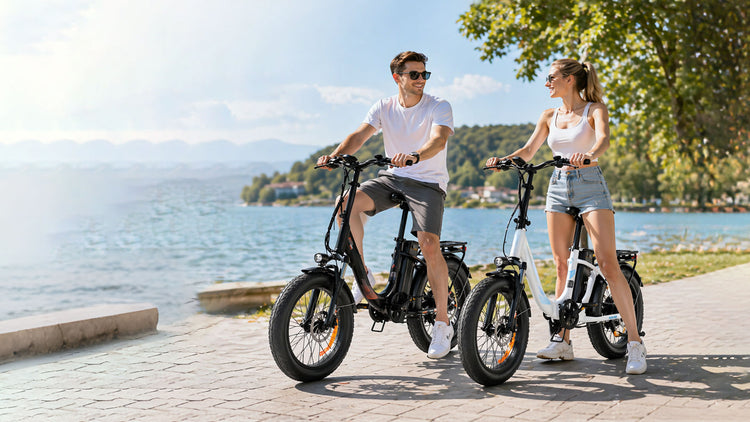 Crazybird-CU7 Elektrofahrrad für Erwachsene, 500W Motor 20-Zoll-Reifen 48V 15AH Abnehmbarer Akku für E-Bike Stadtpendler Klappbare Erwachsenen-Elektrofahrräder Shimano 7-Gang LCD-Display