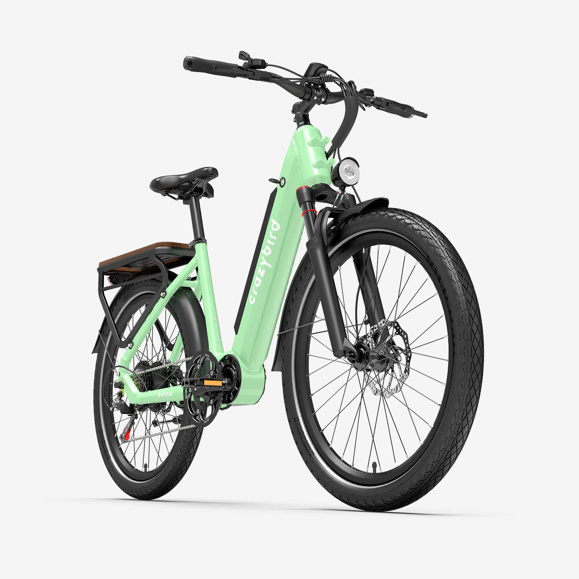 e bike damen scheibenbremse Crazybird-Seta Elektrofahrrad für Erwachsene 500W Motor Spitzen-E-Bike 48V/14 Ah Abnehmbarer Akku Elektrofahrrad mit 7-Gang 26" Elektrisches Mountainbike mit vorderer Federung bis zu 50 Meilen